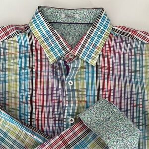 Bugatchi Uomo Multicolor Plaid Men's Shirt
